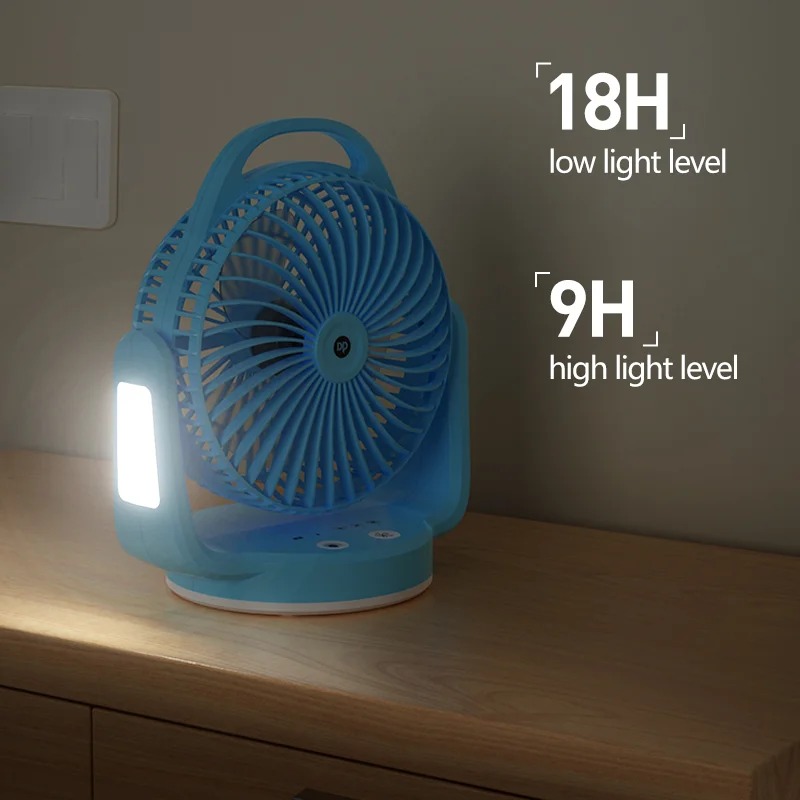 DP-7620 Rechargeable Desktop Fan with Light and Hook-0892
